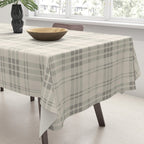 Cream Plaid  Tablecloth Gallery Image 3