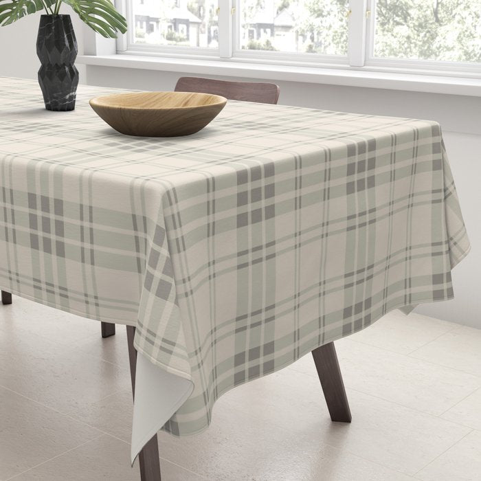Cream Plaid  Tablecloth Gallery Image 3