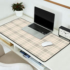 Cream Plaid  Desk Mat Gallery Image 2