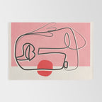 Abstract Face Line Art 02 Rug Gallery Image 2