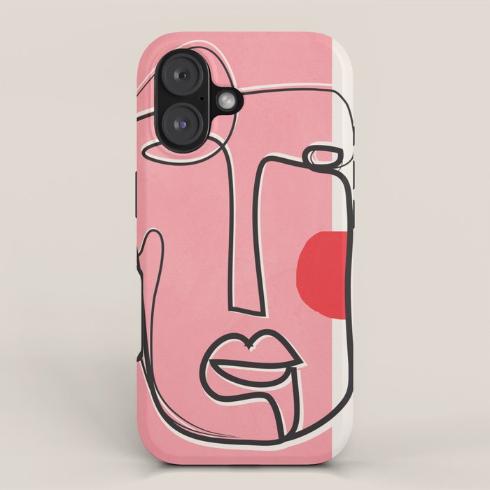 Abstract Face Line Art 02 iPhone Case Gallery Image 1