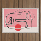 Abstract Face Line Art 02 Outdoor Rug Gallery Image 1
