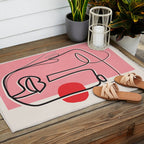 Abstract Face Line Art 02 Outdoor Rug Gallery Image 2