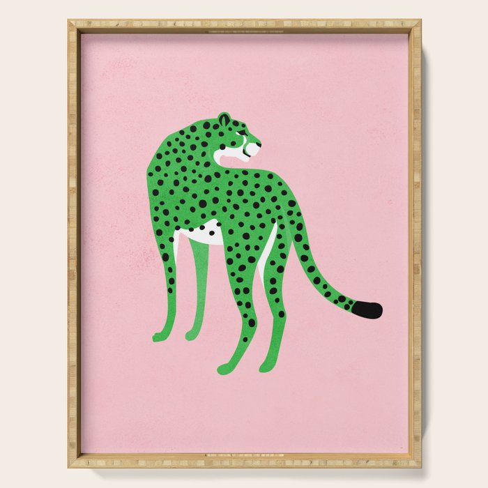The Stare 2: Tropical Green Cheetah Edition Serving Tray Gallery Image 1