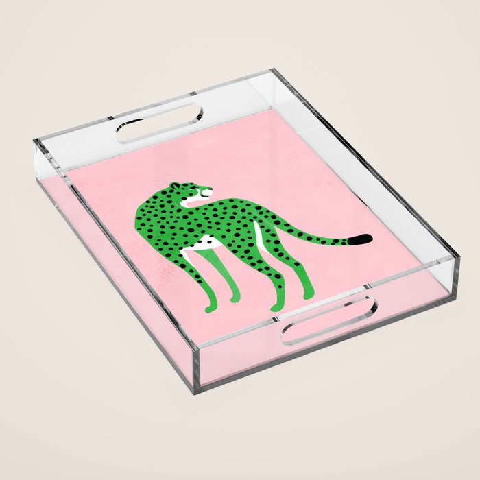 The Stare 2: Tropical Green Cheetah Edition Acrylic Tray Gallery Image 1