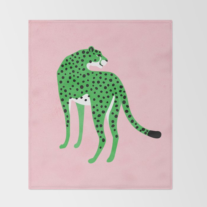The Stare 2: Tropical Green Cheetah Edition Throw Blanket Gallery Image 2