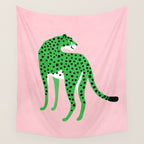 The Stare 2: Tropical Green Cheetah Edition Wall Tapestry Gallery Image 4
