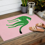 The Stare 2: Tropical Green Cheetah Edition Outdoor Rug Gallery Image 2