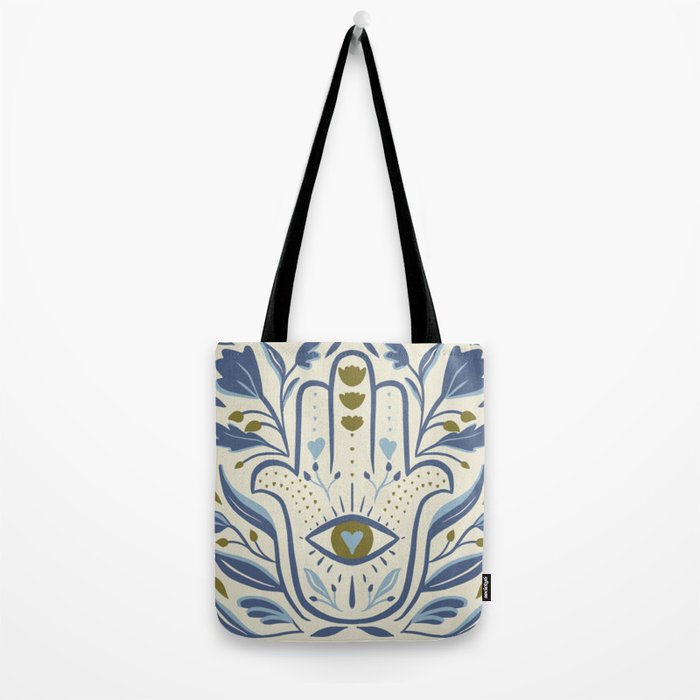 HAMSA with Heart Evil Eye Tote Bag Gallery Image 2