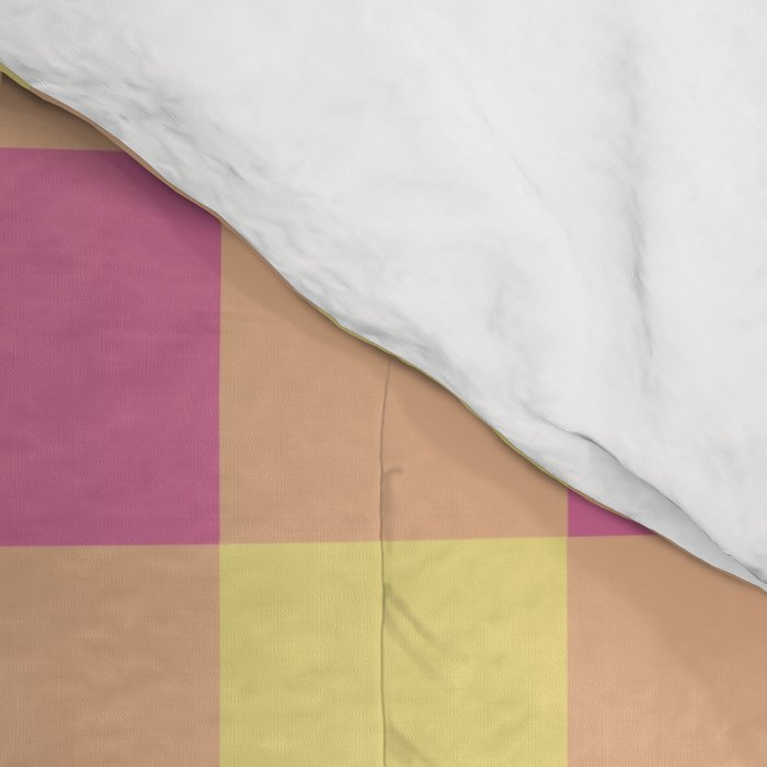 Gingham Large Pink Orange Yellow Comforter Gallery Image 4