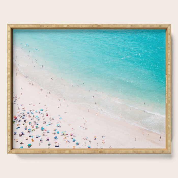Beach Loving - Aerial Beach photography by Ingrid Beddoes Serving Tray Gallery Image 1