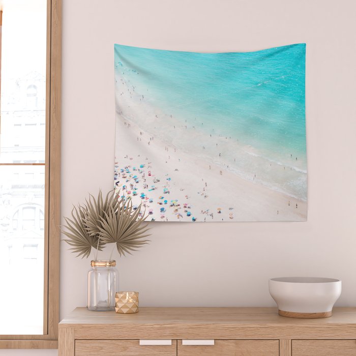 Beach Loving - Aerial Beach photography by Ingrid Beddoes Wall Tapestry Gallery Image 2