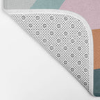 Abstract Diagonal Waves in Teal, Terracotta, and Pink Bath Mat Gallery Image 2