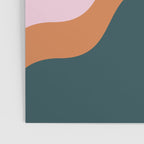 Abstract Diagonal Waves in Teal, Terracotta, and Pink Poster Gallery Image 3