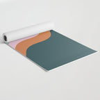 Abstract Diagonal Waves in Teal, Terracotta, and Pink Yoga Mat Gallery Image 2