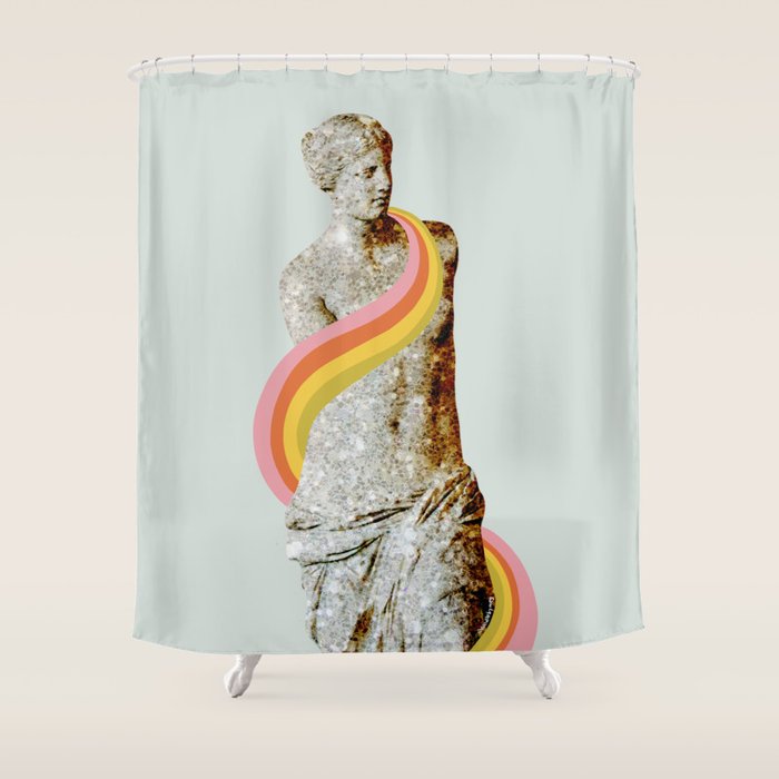 Rainbow Female Statue Shower Curtain Gallery Image 1