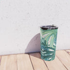 Tropical Palms, Green and Blue, Abstract Travel Mug Gallery Image 4