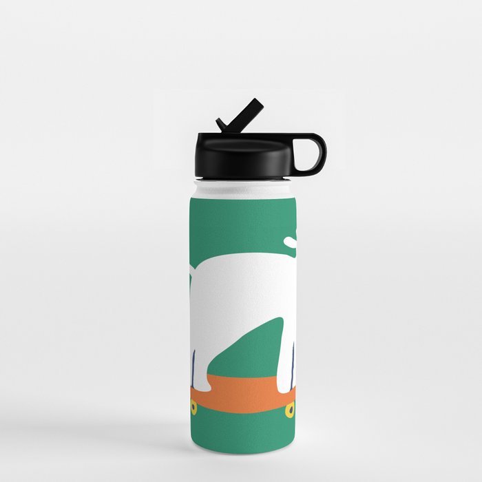 Poodle dog on skateboard Water Bottle Gallery Image 1