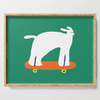 Poodle dog on skateboard Serving Tray Gallery Image 1