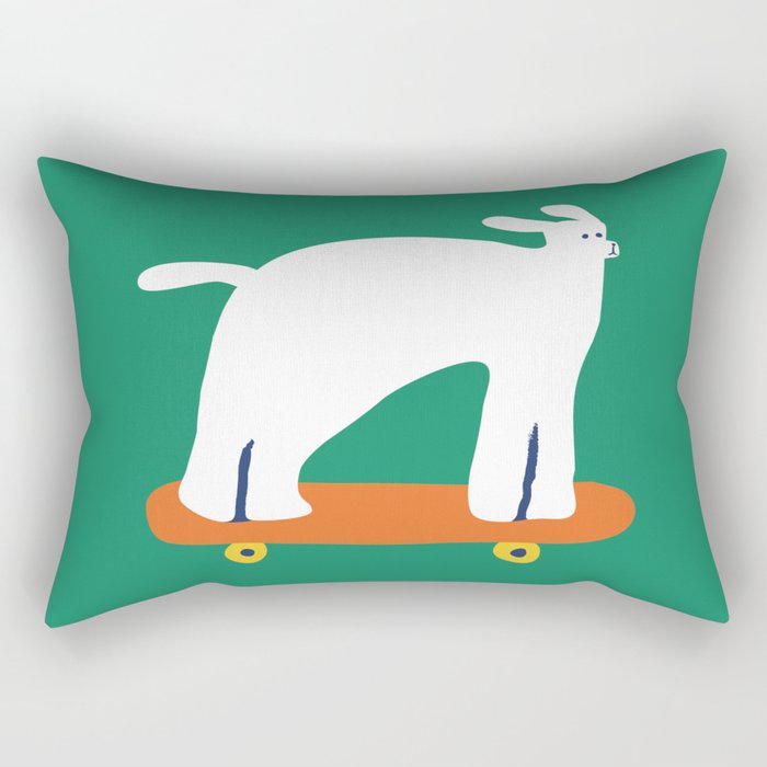 Poodle dog on skateboard Rectangular Pillow Gallery Image 2