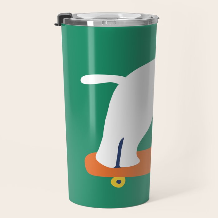Poodle dog on skateboard Travel Mug Gallery Image 3