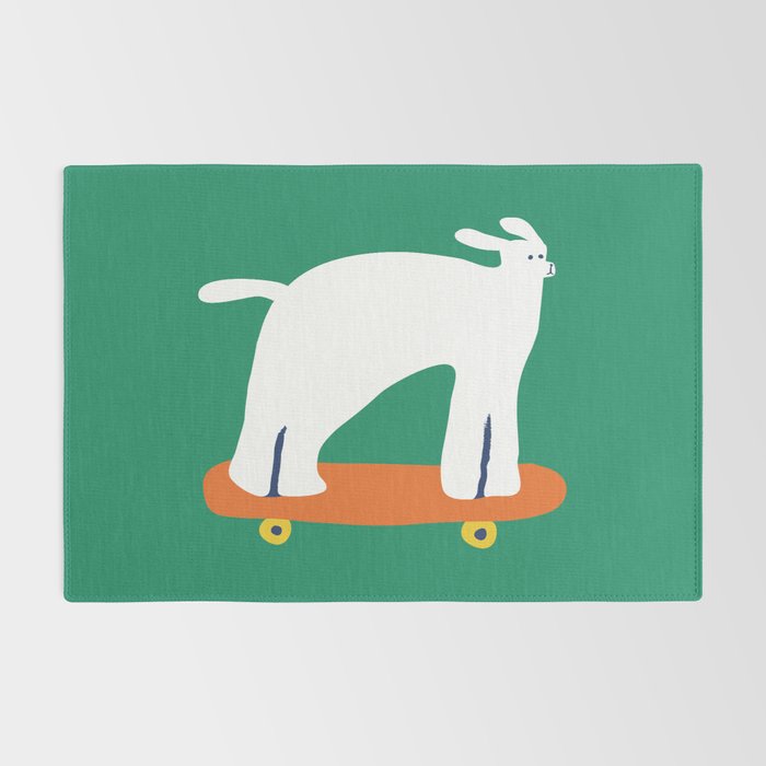Poodle dog on skateboard Rug Gallery Image 2
