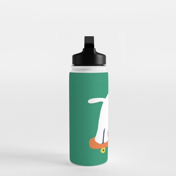 Poodle dog on skateboard Water Bottle Gallery Image 3