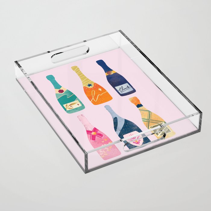 Champagne Bottles - Pink Ver. Acrylic Tray Gallery Image 1