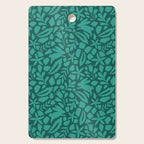 Folk Art Bunnies - Verdigris  Cutting Board Gallery Image 1