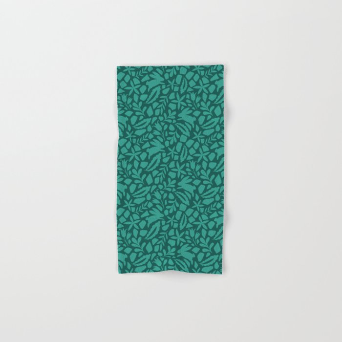 Folk Art Bunnies - Verdigris  Bath Towel Gallery Image 1