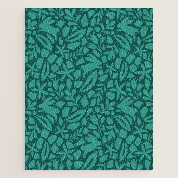 Folk Art Bunnies - Verdigris  Jigsaw Puzzle Gallery Image 1