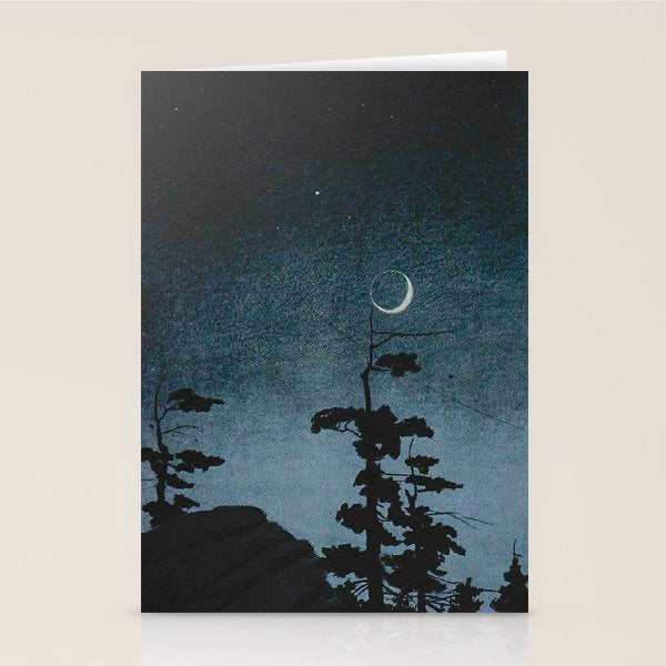 Walter Prichard Eaton - In Berkshire fields - 1920 - vintage Ombre Night Sky Stationery Card Gallery Image 2
