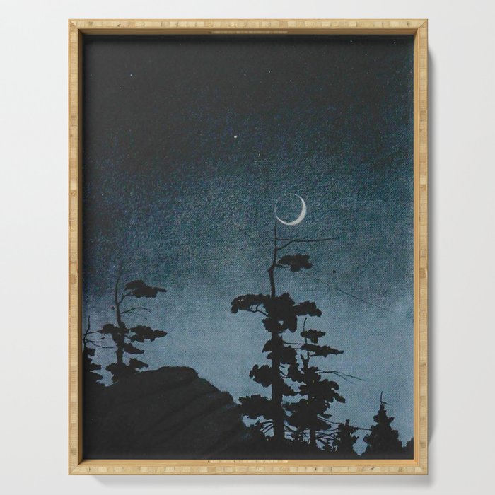 Walter Prichard Eaton - In Berkshire fields - 1920 - vintage Ombre Night Sky Serving Tray Gallery Image 1