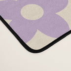 90s flowers checkers cream and lilac Desk Mat Gallery Image 4
