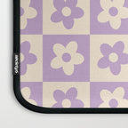 90s flowers checkers cream and lilac Laptop Sleeve Gallery Image 3