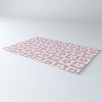 90s flowers checkers cream and lilac Rug Gallery Image 3