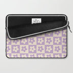 90s flowers checkers cream and lilac Laptop Sleeve Gallery Image 2