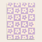 90s flowers checkers cream and lilac Notebook Gallery Image 4