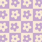 90s flowers checkers cream and lilac Coffee Mug Gallery Image 2