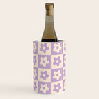 90s flowers checkers cream and lilac Wine Chiller Gallery Image 3