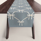 Bows & Ribbons Pattern LXI Neutral Grey Table Runner Gallery Image 1