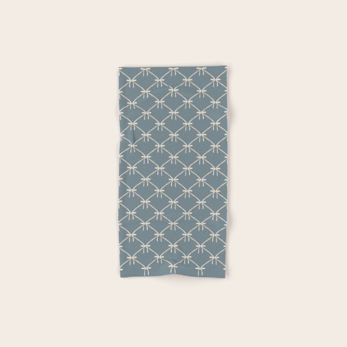 Bows & Ribbons Pattern LXI Neutral Grey Bath Towel Gallery Image 1