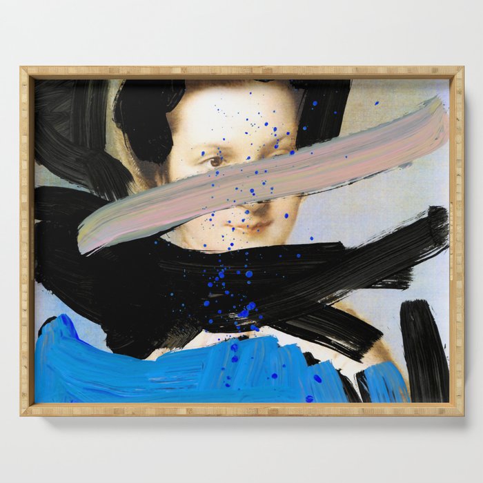 Picture of a Lady With Paint Smears Serving Tray Gallery Image 1