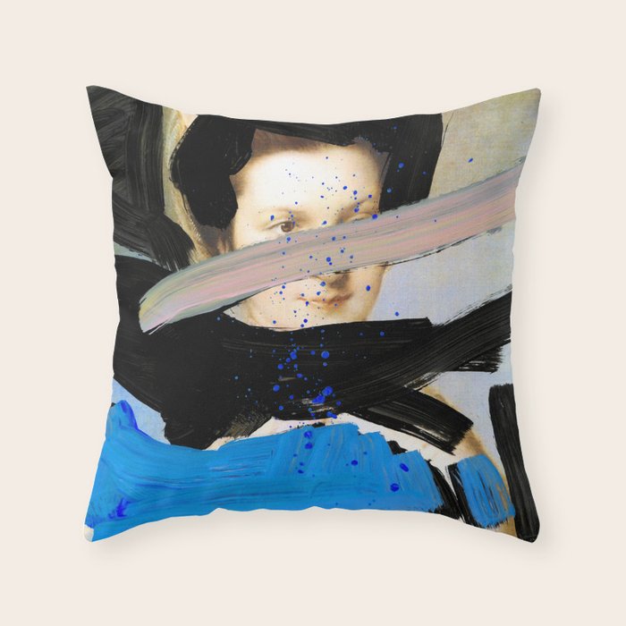 Picture of a Lady With Paint Smears Throw Pillow Gallery Image 6