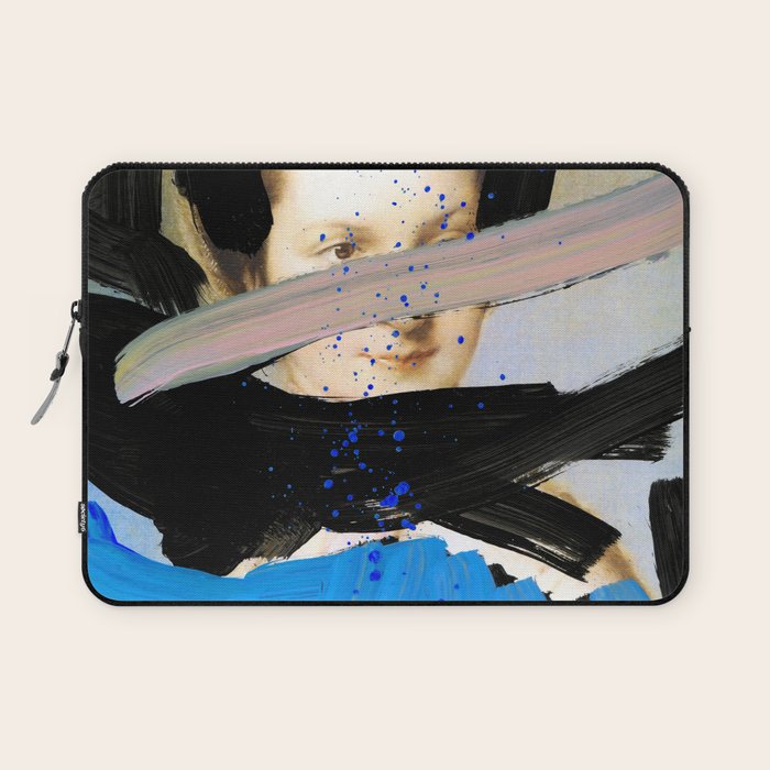 Picture of a Lady With Paint Smears Laptop Sleeve Gallery Image 1