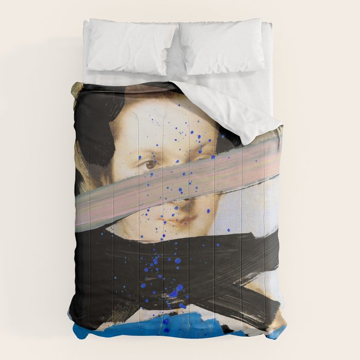 Picture of a Lady With Paint Smears Comforter Gallery Image 1
