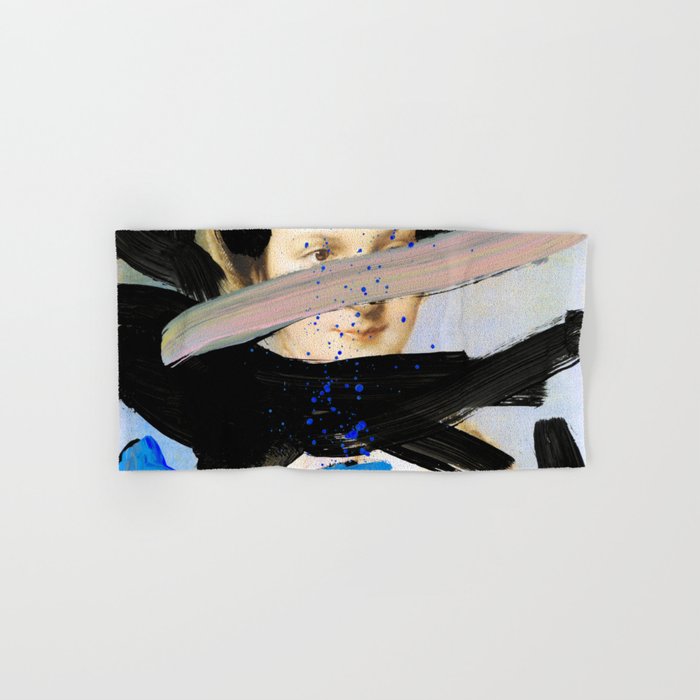Picture of a Lady With Paint Smears Bath Towel Gallery Image 1