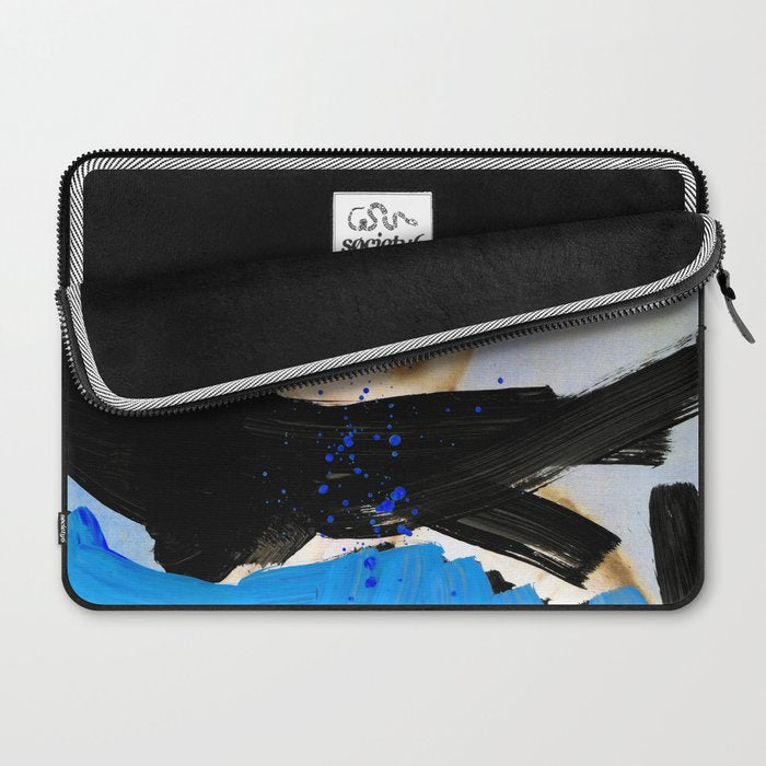 Picture of a Lady With Paint Smears Laptop Sleeve Gallery Image 2