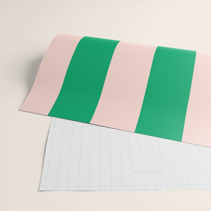 Vibrant green and beige stripes Wrapping Paper Gallery Image 2