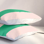 Vibrant green and beige stripes Pillow Sham Gallery Image 3
